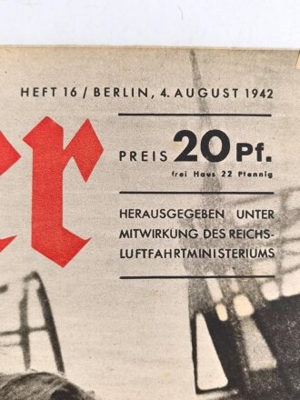 Der Adler "Fliegerkameradschaft" Heft Nr. 16 vom 4. August 1942 