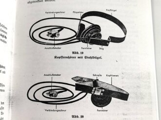 REPRODUKTION L.Dv. 702/1 "Luftnachrichtentruppe, Teil 1 Gerätebeschreibung - Heft 2 Der Feldfernsprecher 33 mit Feldelement, Kopffernhörer und SB-Zusatz", 52 Seiten, DIN A5