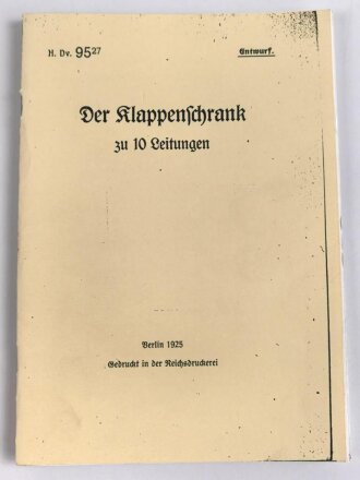 REPRODUKTION H.Dv. 95/27 "Der Klappenschrank zu 10 Leitungen", 23 Seiten und Abbildungen, DIN A6