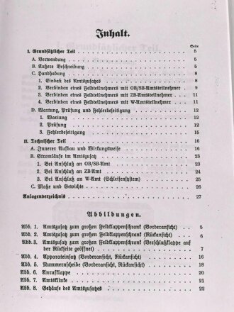 REPRODUKTION L.Dv. 702/1 "Luftnachrichtentruppe, Teil 1 Gerätebeschreibung - Heft 18 Der Amtszusatz zum großen Feldklappenschrank", 29 Seiten, DIN A5