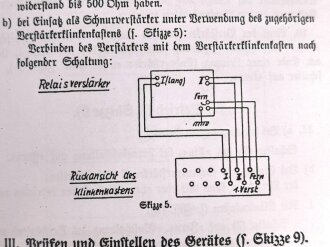 REPRODUKTION D762/5 "Merkblatt zur Bedienung des Relaisverstärkers", 12 Seiten, DIN A5