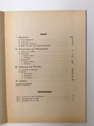 REPRODUKTION D. (Luft) T. 4402  "Netzanschlußgerät NA 4a und b Geräte-Handbuch" DIN A 5, 18 Seiten