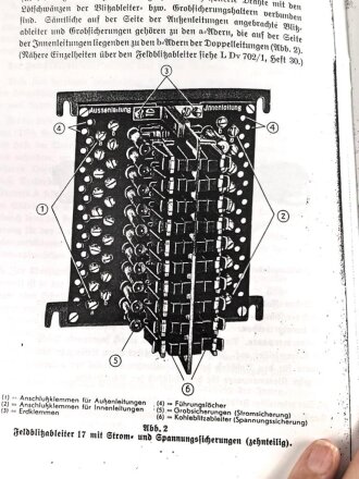 REPRODUKTION L.Dv. 702/1 "Luftnachrichtentruppe, Teil 1 Gerätebeschreibung - Heft 28 Der Feldhauptverteiler zu 60 und 100 Leitungen", 22 Seiten, DIN A5