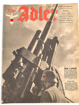 Der Adler "Fuoco a volonta! / Feuer frei!" deutsch/italienische Ausgabe Heft Nr. 24  vom 2. Dezember 1941