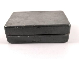 Zünderdose Wehrmacht aus Blech. Originallack, datiert 1938. 10,5 x 7 x 3cm