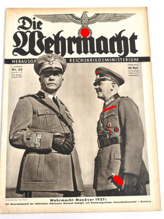 Die Wehrmacht "Wehrmacht - Manöver 1937", Heft Nr. 23 , Erste Oktober Ausgabe 1937