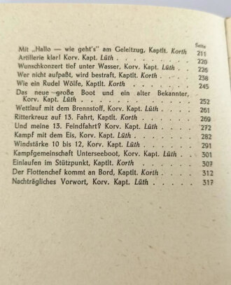 "Boot greift wieder an!- Ritterkreuzträger erzählen" datiert 1943, 320 Seiten, DIN A5, stark gebraucht, Einband fast loße