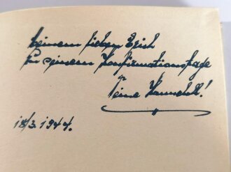 "Als Artillerie Beobachter durch die Maginot Linie" datiert 1941, 112 Seiten, gebraucht, DIN A5 mit Widmung