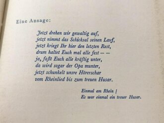 "Wir beginnen das Wunschkonzert für die Wehrmacht" datiert 1940, 224 Seiten, DIN A5, gebraucht