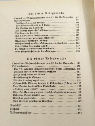 "Der Sieg in Polen" datiert 1940, 174 Seiten, DIN A5, gebraucht