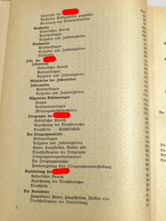 "Organisationsbuch der NSDAP", datiert 1943, 596 Seiten, stark gebraucht, Buchrücken lose