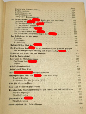 "Organisationsbuch der NSDAP", datiert 1943, 596 Seiten, stark gebraucht, Buchrücken lose