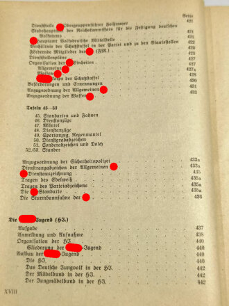 "Organisationsbuch der NSDAP", datiert 1943, 596 Seiten, stark gebraucht, Buchrücken lose