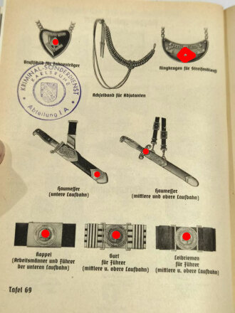 "Organisationsbuch der NSDAP", datiert 1943, 596 Seiten, stark gebraucht, Buchrücken lose