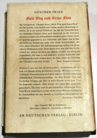 "So kämpften Panzer!, datiert 1941, 223 Seiten, DIN A5, gebraucht