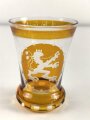 Sudetenland Anschluss 1938, Glasbecher in sehr gutem Zustand, Höhe 10,5cm