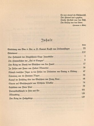 "Die Front in Fels und Eis" Der Weltkrieg im Hochgebirge, datiert 1933, 143 Seiten, DIN A4, gebraucht