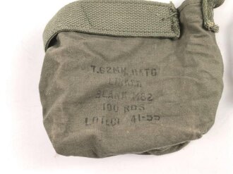 U.S. Army 7,62 mm NATO linked blank 100 rds Ammo bag,...