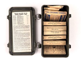 U.S. Army  First Aid Kit, general purpose, with contents.