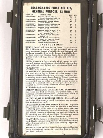 U.S. Army  First Aid Kit, general purpose, with contents.