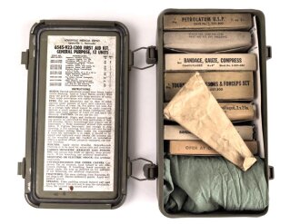 U.S. Army  First Aid Kit, general purpose, with contents.