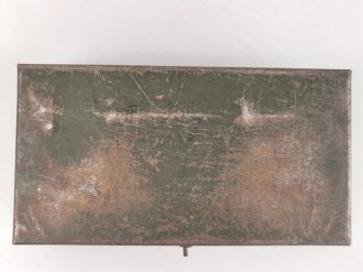 U.S. Medical Department . German  WWII vehicle first aid case, used by " CPL. W.W. Tolley" 164 Engr. Bn for medical supplies. Origianl paint.