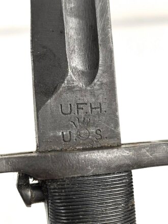 U.S. 2.Weltkrieg, Seitengewehr für M1 Garant, Hersteller "UFH" Originallack, ungereinigtes Stück