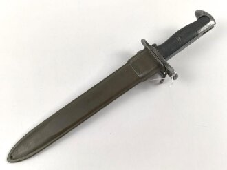 U.S. 2.Weltkrieg, Seitengewehr für M1 Garant, Hersteller "PAL 1943" Kammermäßig gekürzte 1. Weltkriegs Klinge.  Originallack, ungereinigtes Stück