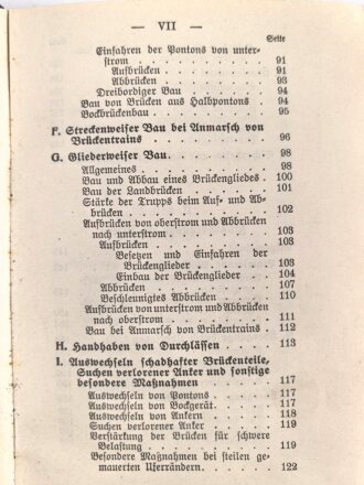 Kaiserreich, "Pontonier Vorschrift" D.V.E.Nr. 202. vom 17.Mai 1910 mit 214 Seiten