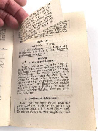 Kaiserreich, "Pontonier Vorschrift" D.V.E.Nr. 202. vom 17.Mai 1910 mit 214 Seiten