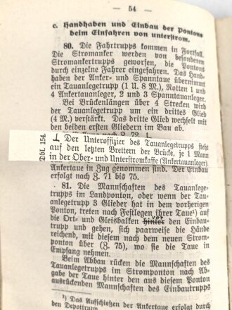 Kaiserreich, "Pontonier Vorschrift" D.V.E.Nr. 202. vom 17.Mai 1910 mit 214 Seiten