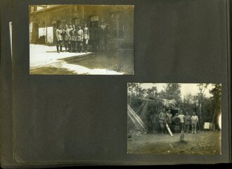 1. Weltkrieg, Fotoalbum mit 147 Fotos, meist im Ansichtskartenformat eines Angehörigen der Fliegertruppen , Französisch Flandern