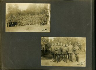 1. Weltkrieg, Fotoalbum mit 147 Fotos, meist im Ansichtskartenformat eines Angehörigen der Fliegertruppen , Französisch Flandern