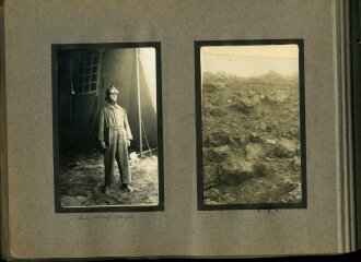 1. Weltkrieg, Fotoalbum mit 147 Fotos, meist im Ansichtskartenformat eines Angehörigen der Fliegertruppen , Französisch Flandern