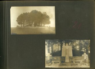 1. Weltkrieg, Fotoalbum mit 147 Fotos, meist im Ansichtskartenformat eines Angehörigen der Fliegertruppen , Französisch Flandern