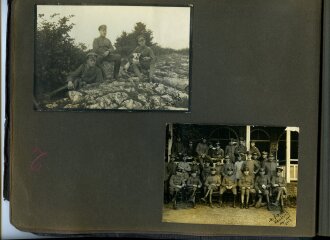 1. Weltkrieg, Fotoalbum mit 147 Fotos, meist im Ansichtskartenformat eines Angehörigen der Fliegertruppen , Französisch Flandern