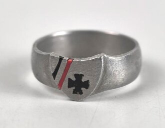 1.Weltkrieg, patriotischer Fingerring aus Leichtmetall