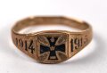 1.Weltkrieg, patriotischer Fingerring aus "Double" 1914 1915 Eisernes Kreuz