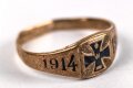 1.Weltkrieg, patriotischer Fingerring aus "Double" 1914 1915 Eisernes Kreuz