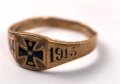 1.Weltkrieg, patriotischer Fingerring aus "Double" 1914 1915 Eisernes Kreuz