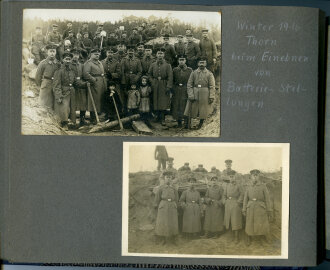 1. Weltkrieg, Fotoalbum mit etwa 50 Fotos und Ansichtskarten Ostfeldzug Polen, später Belgien