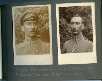 1. Weltkrieg, Fotoalbum mit etwa 50 Fotos und Ansichtskarten Ostfeldzug Polen, später Belgien