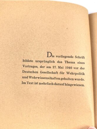 "Von Geist und Seele des Soldaten" Deutsche Wehrkraft Band 2, datiert 1942, 31 Seiten, unter DIN A5