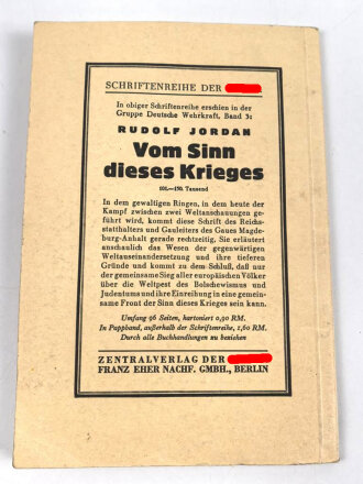 "Von Geist und Seele des Soldaten" Deutsche Wehrkraft Band 2, datiert 1942, 31 Seiten, unter DIN A5