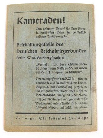 Deutscher Reichskriegerbund ( Kyffhäuserbund) e.V. "Mitgliedsbuch", datiert 1936 Langenberg