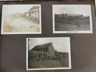 1. Weltkrieg, Fotoalbum mit 41 Aufnahmen im Postkartenformat. Argonnen 1915, Sankt Quentin, Nouvion Le Comte