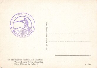 Ansichtskarte "Nr. 408 Schönes Deutschland: Die Rhön Wasserkuppe 930m Segelflug"