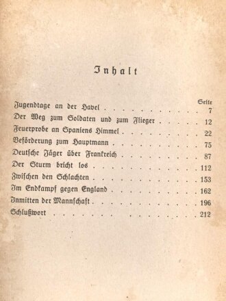 "Mölders und seine Männer" datiert 1941,  216 Seiten, über DIN A5 