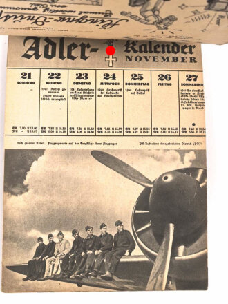 "Adler-Kalender 1943" DIN A5, Deckblatt fehlt