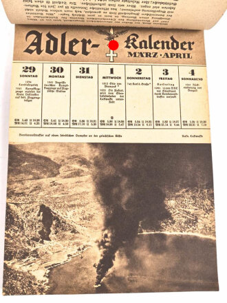 "Adler-Kalender 1942"  DIN A5, Deckblatt und erste Seite fehlt